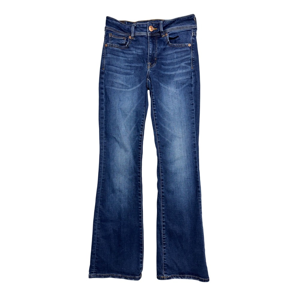 American Eagle Kick Boot Super Stretch Blue‎ Denim Jeans Womens 6 Regular